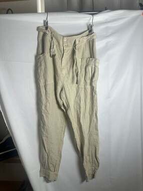Wrap London Stone Linen Cargo Trousers Size US 8 / UK 12